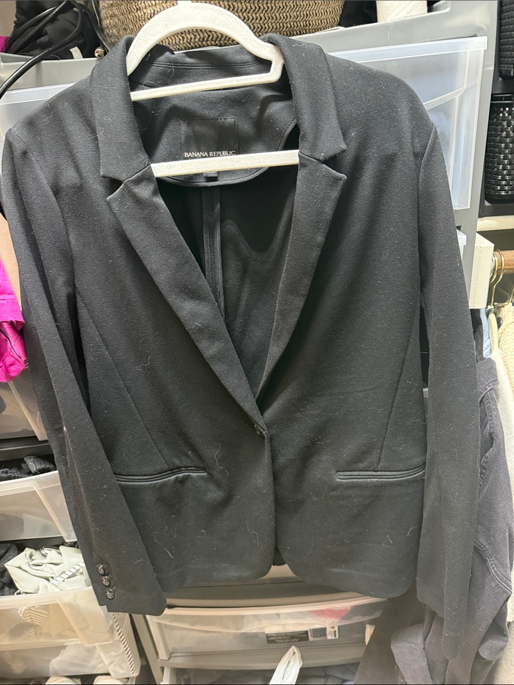 Banana Republic Black Women's Single-Button Tailored Blazer